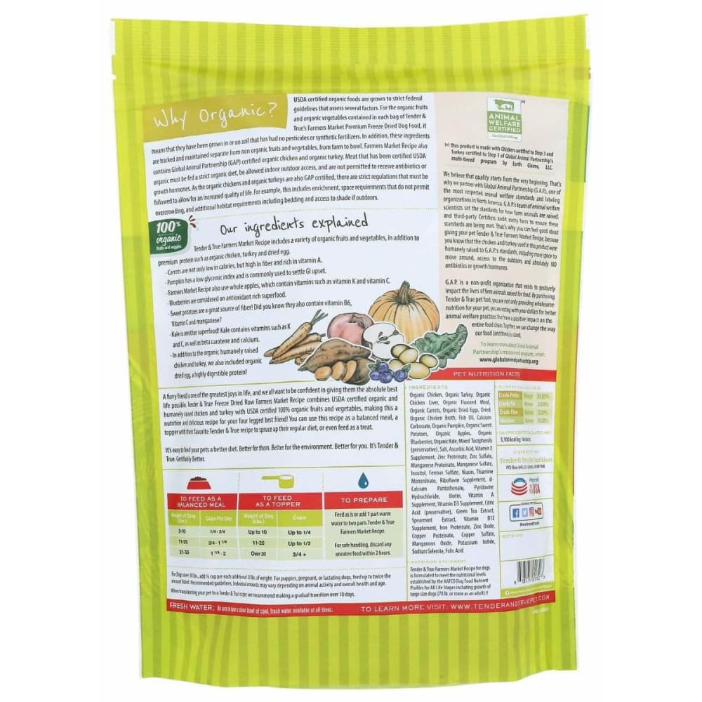 TENDER AND TRUE Tender And True Food Dog Farmer Markt Raw, 16 Oz