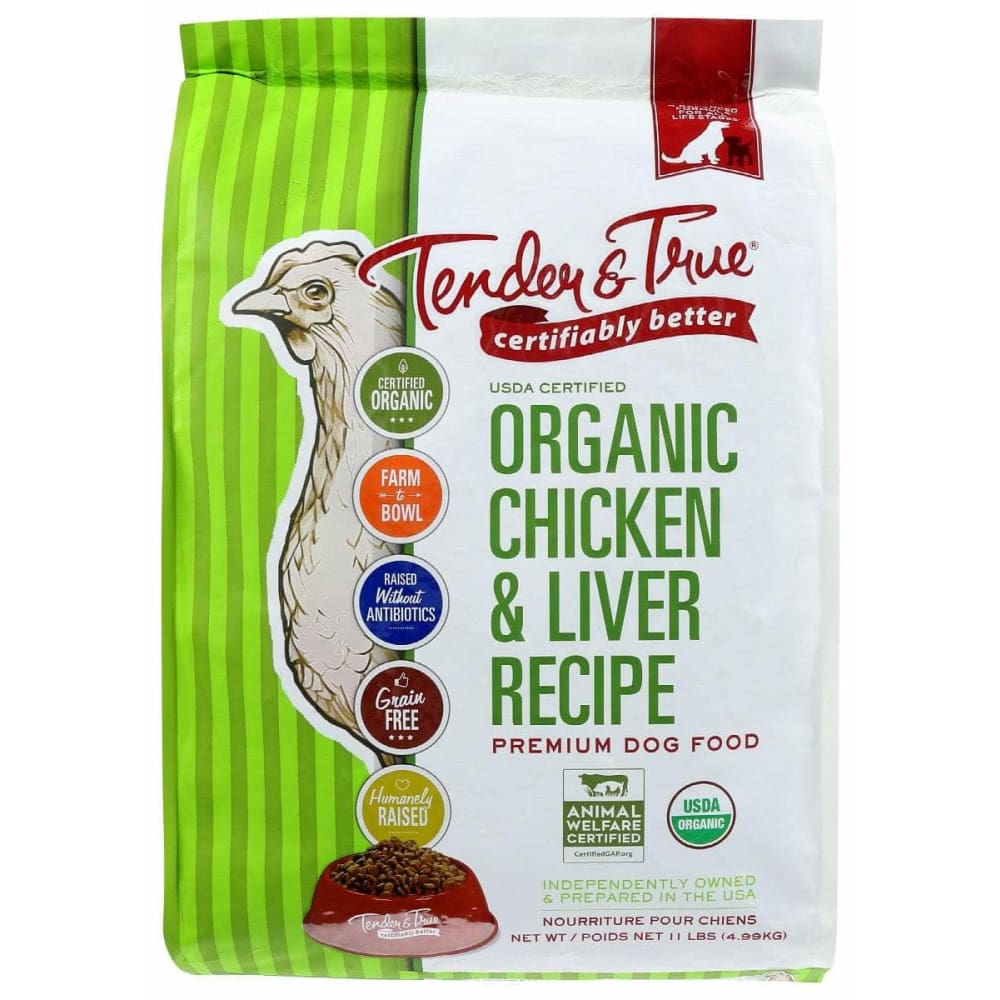 TENDER AND TRUE TENDER AND TRUE Kibble Chicken Liver Dog, 11 lb