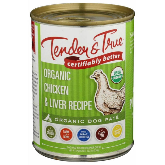 TENDER AND TRUE TENDER AND TRUE Organic Chicken and Liver Canned Dog Food, 12.5 oz