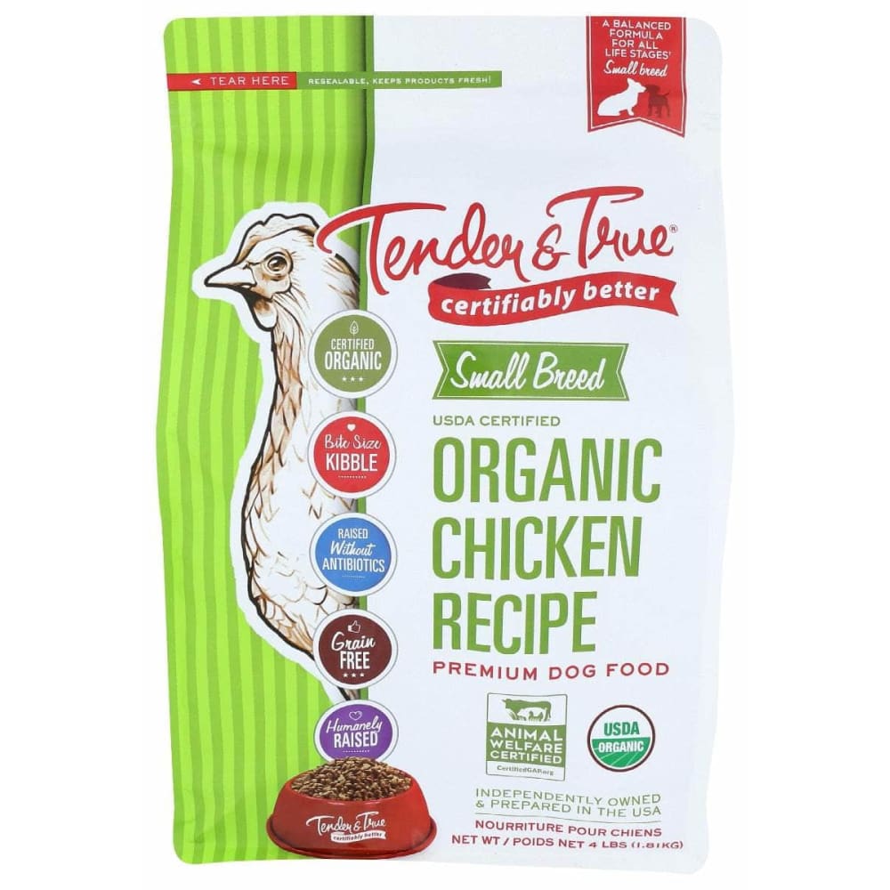 TENDER AND TRUE TENDER AND TRUE Small Breed Organic Chicken Dry Dog Food, 4 lb