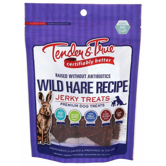 TENDER AND TRUE TENDER AND TRUE Wild Hare Jerky Treats, 4 oz