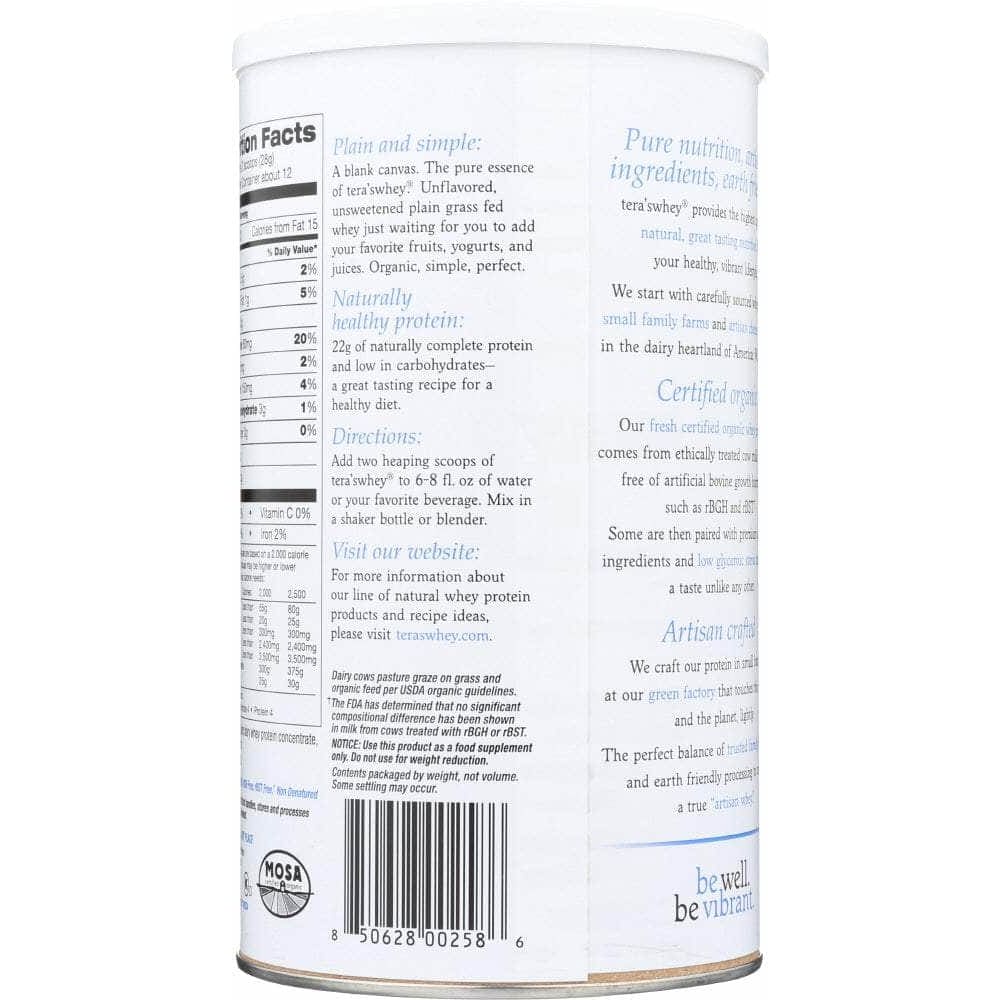 Teras Tera's Whey Organic Plain Whey Protein, 12 oz
