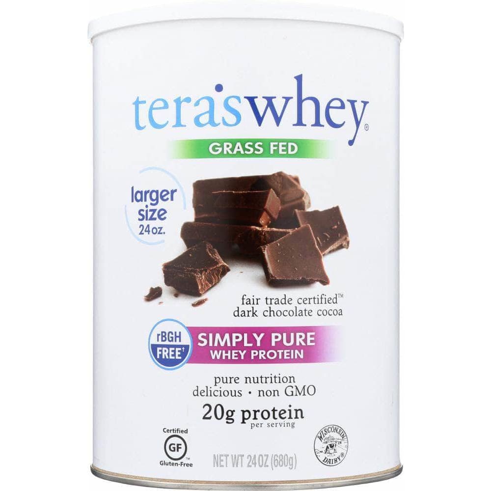 Teras Tera's Whey rBGH Free Fair Trade Certified Dark Chocolate Cocoa Whey Protein, 24 oz
