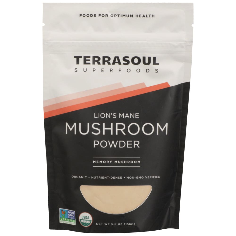 TERRASOUL SUPERFOODS: Lions Mane Mushroom Extract Powder 5.5 oz - TERRASOUL SUPERFOODS