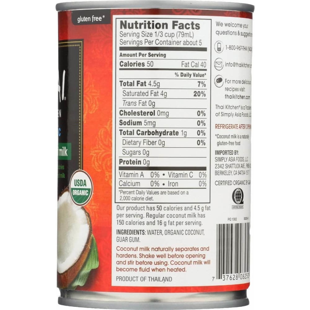 THAI KITCHEN Thai Kitchen Coconut Milk Lite Org, 13.66 Oz