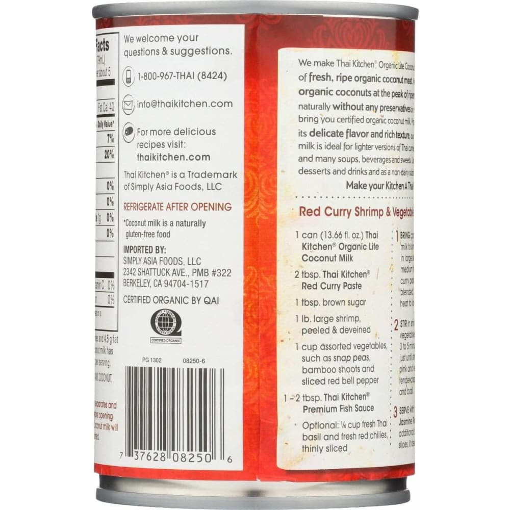 THAI KITCHEN Thai Kitchen Coconut Milk Lite Org, 13.66 Oz