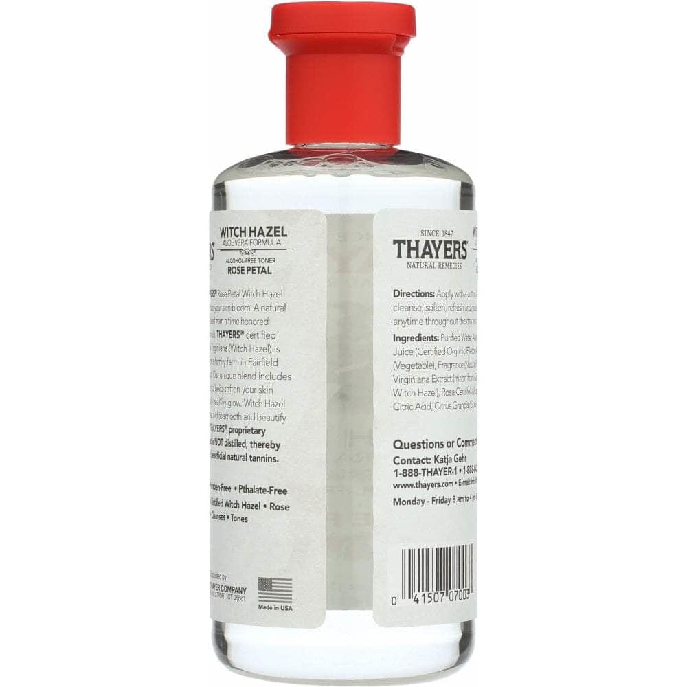 Thayers Thayers Witch Hazel Aloe Vera Formula Alcohol-Free Toner Rose Petal, 12 oz