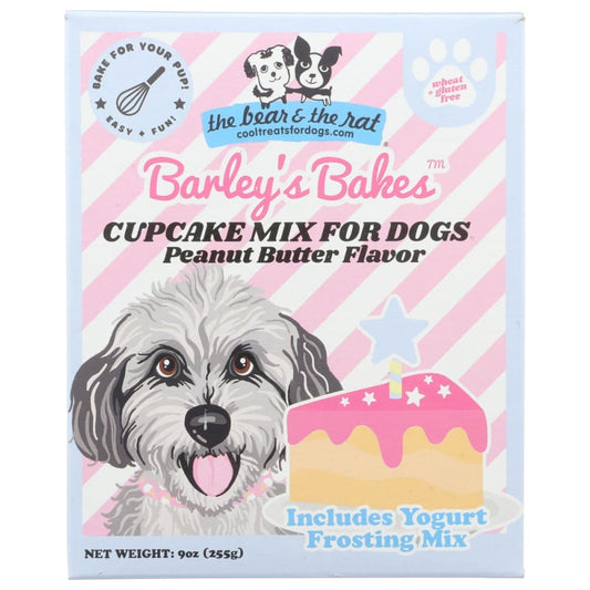 THE BEAR & THE RAT: Peanut Butter Cupcake Mix for Dogs 9 oz (Pack of 4) - Pet > Dog > Dog Food - THE BEAR & THE RAT
