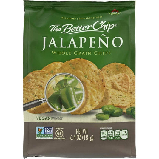 THE BETTER CHIP The Better Chip Jalapeno Whole Grain Chips, 6.4 Oz