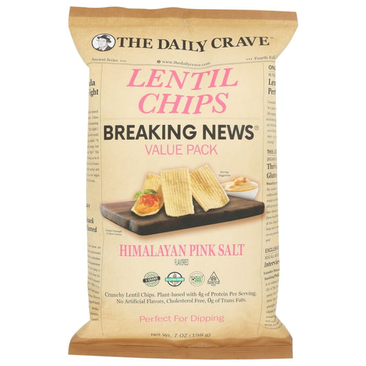 THE DAILY CRAVE: Lentil Chips Himalayan Pink Salt Value Pack 7 oz (Pack of 5) - Grocery > Snacks > Chips - THE DAILY CRAVE