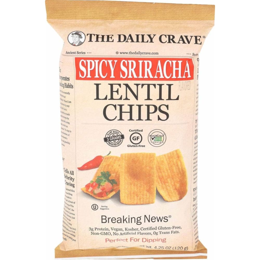 THE DAILY CRAVE THE DAILY CRAVE Lentil Chips Spicy Sriracha, 4.25 oz