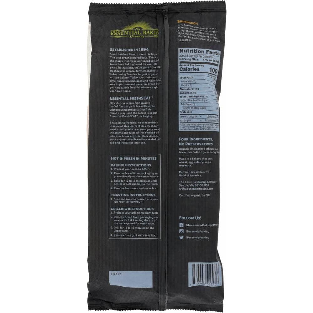 Essential Baking Company The Essential Baking Company Organic Take & Bake Sourdough Bread, 16 oz