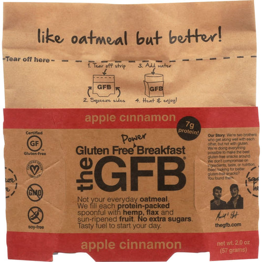 THE GFB: Apple Cinnamon Oatmeal 2 oz (Pack of 6) - Grocery > Breakfast > Breakfast Foods - THE GFB