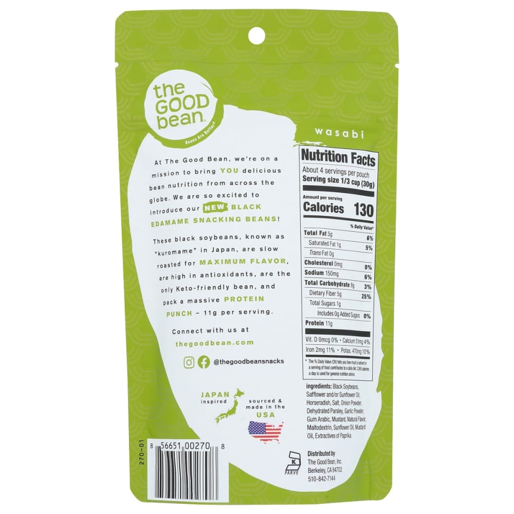 THE GOOD BEAN: Beans Snack Wasabi 4 oz - Grocery > Snacks > Nuts > Seeds - THE GOOD BEAN