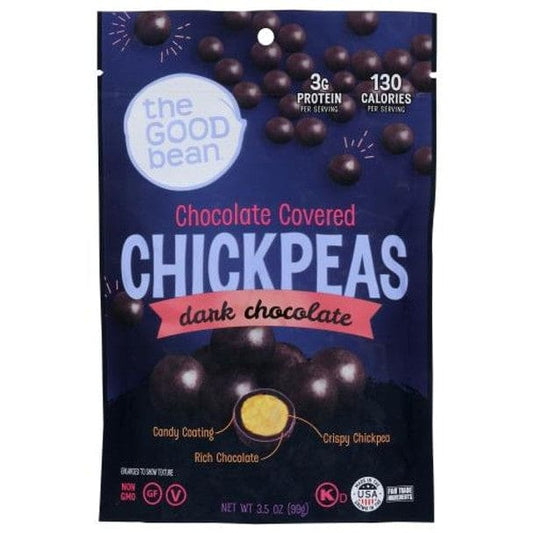 THE GOOD BEAN: Dark Chocolate Covered Chickpeas 3.5 oz (Pack of 5) - Grocery > Snacks - The Good Bean