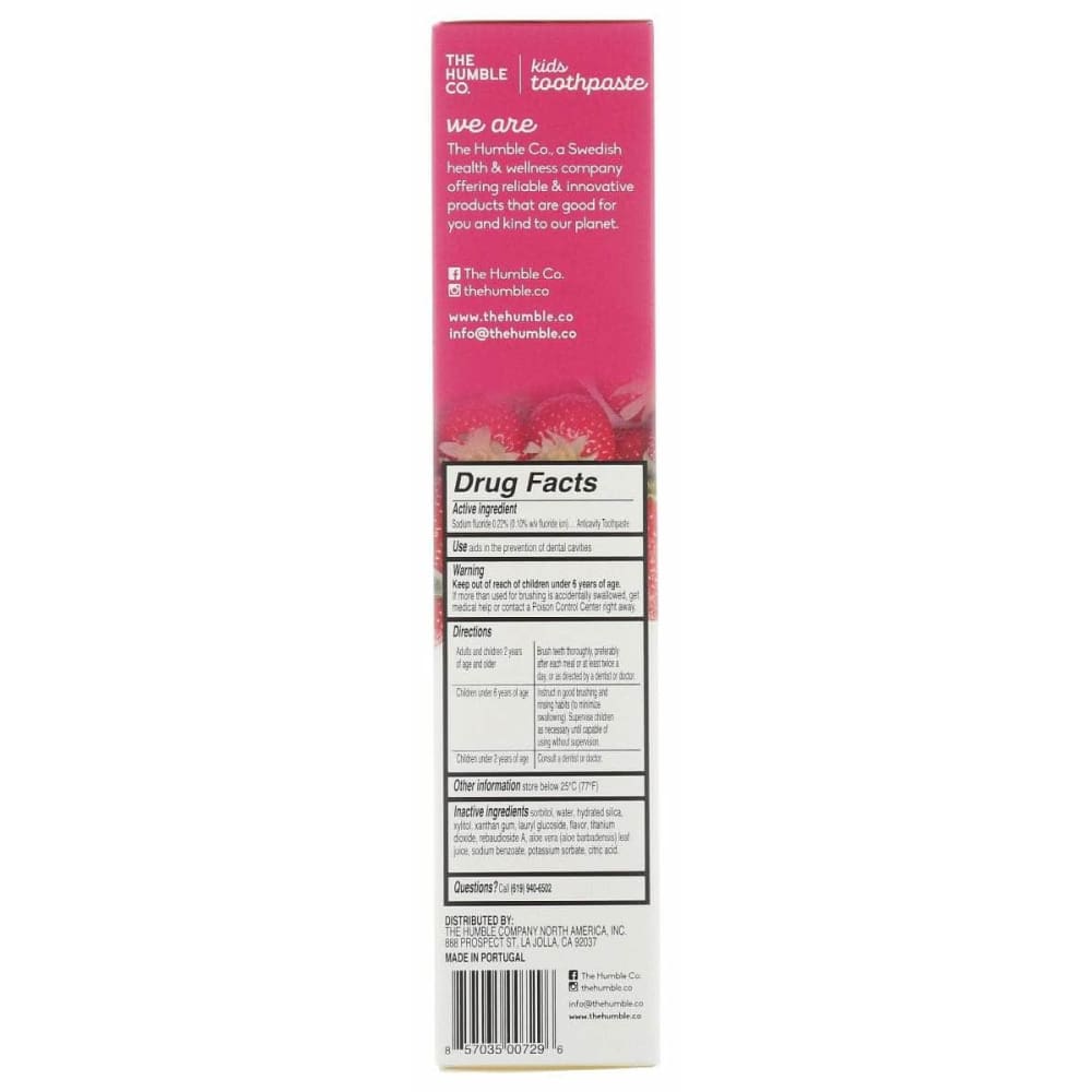 THE HUMBLE CO Beauty & Body Care > Oral Care > Toothpastes & Toothpowders THE HUMBLE CO Strawberry Sodium Fluoride Anticavity Toothpaste, 6.2 oz