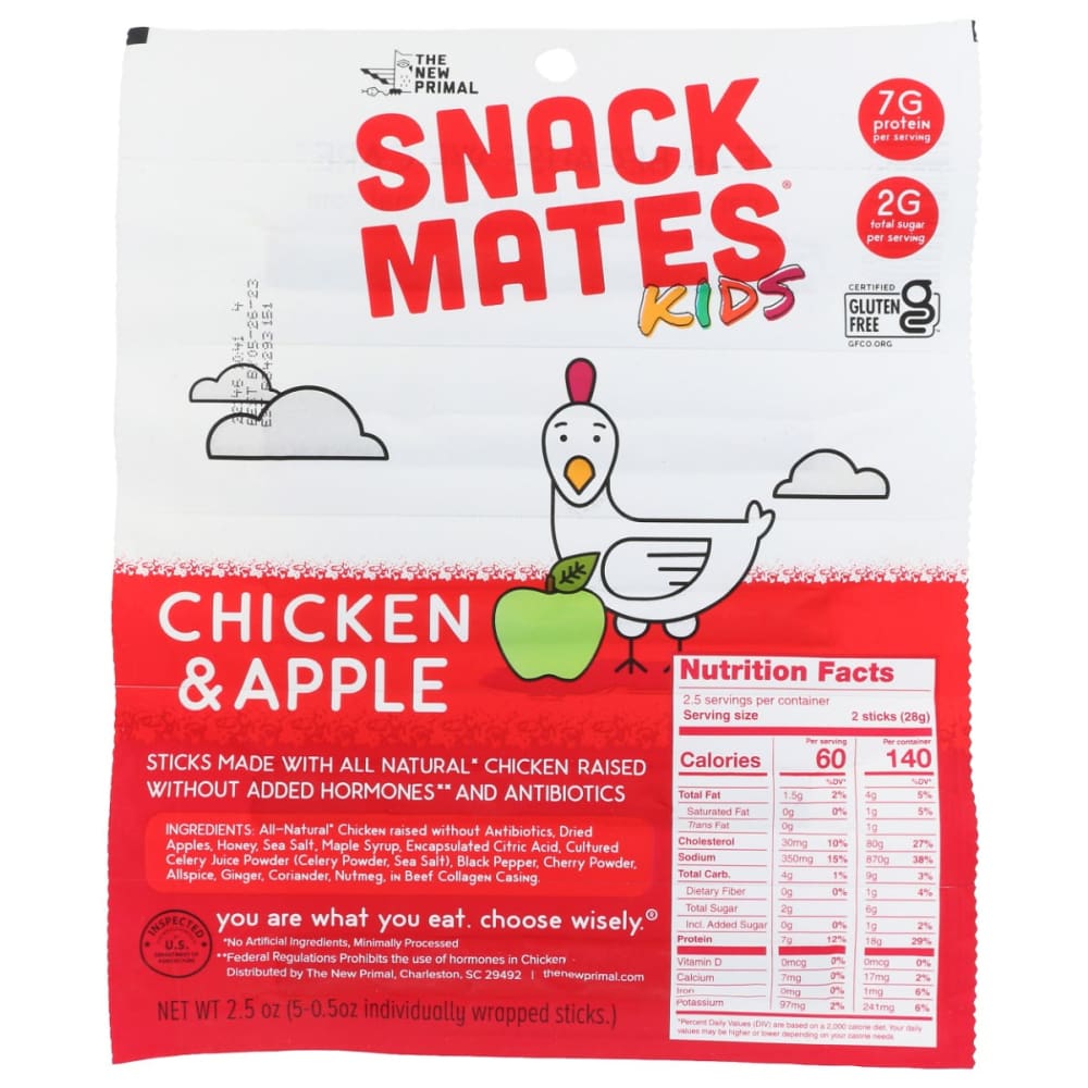 THE NEW PRIMAL: Chicken Apple Meat Stick 2.5 oz (Pack of 4) - THE NEW PRIMAL