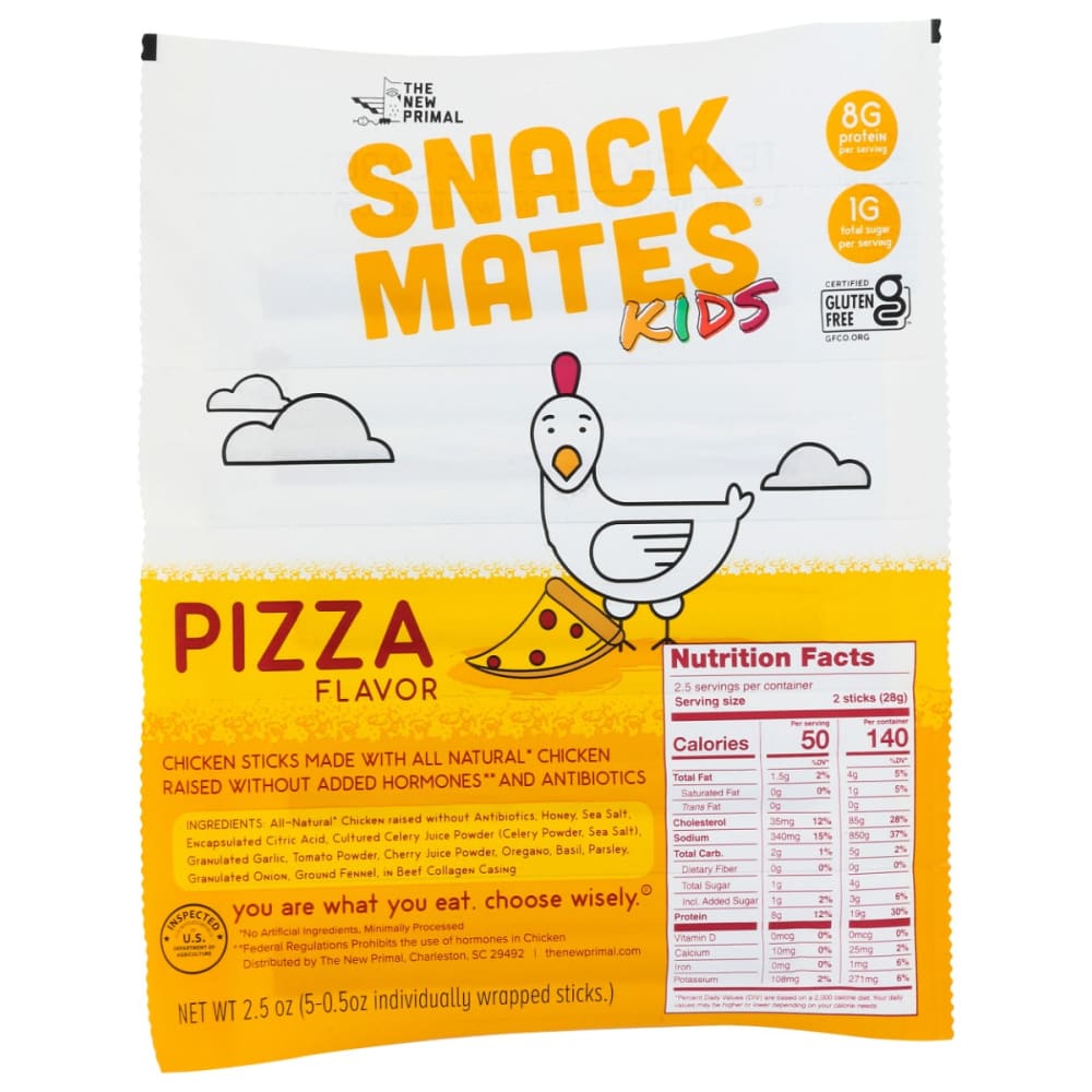 THE NEW PRIMAL: Chicken Pizza Mini Meat Sticks 2.5 oz (Pack of 4) - THE NEW PRIMAL