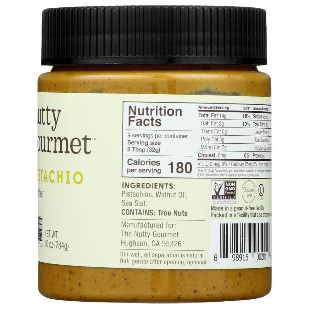 THE NUTTY GOURMET Grocery > Dairy, Dairy Substitutes and Eggs > Butters > Nut & Seed Butter Other THE NUTTY GOURMET: Pistachio Butter, 10 oz