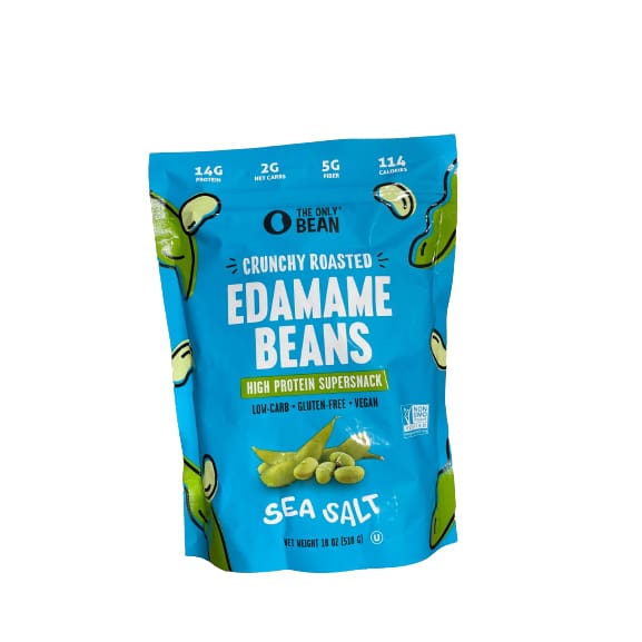 The Only Bean Crunchy Roasted Edamame Beans, Sea Salt, 18 oz. ShelHealth
