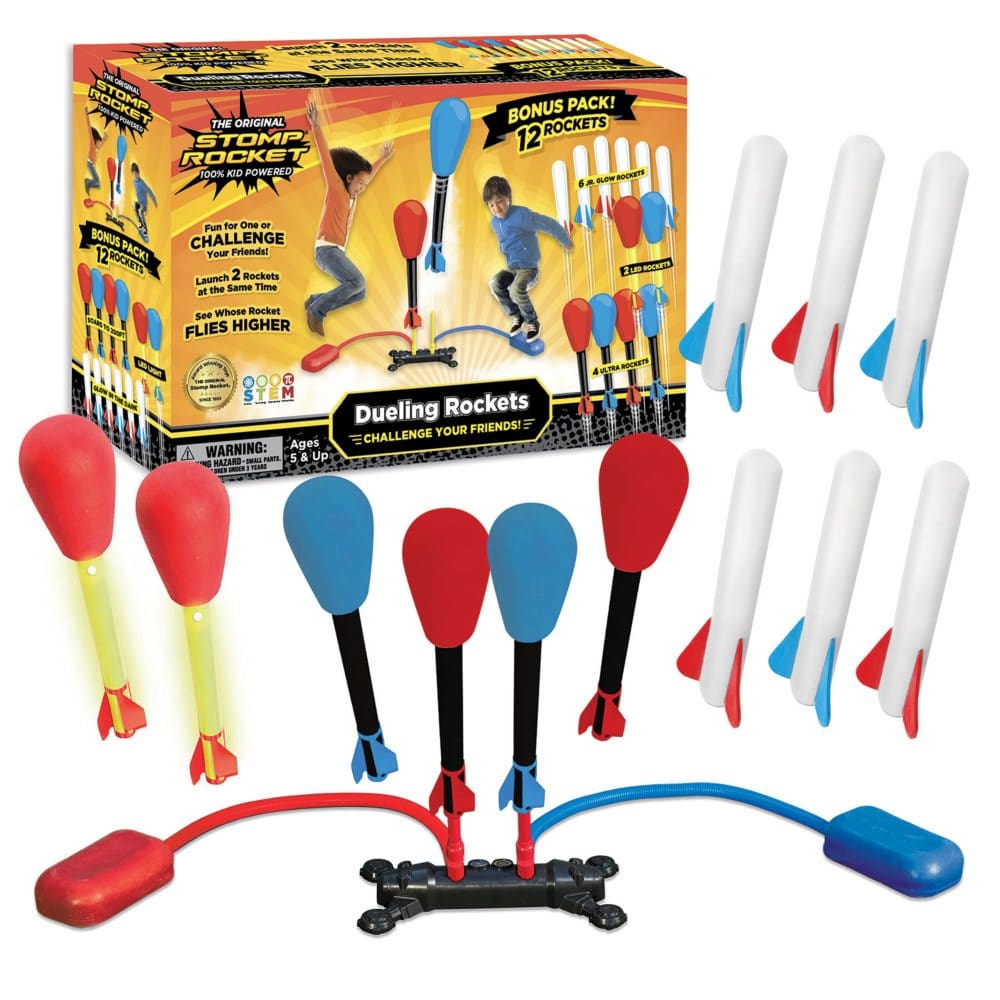 The Original Stomp Rocket Dueling Bonus Pack 12 Rockets - Playground Equipment -