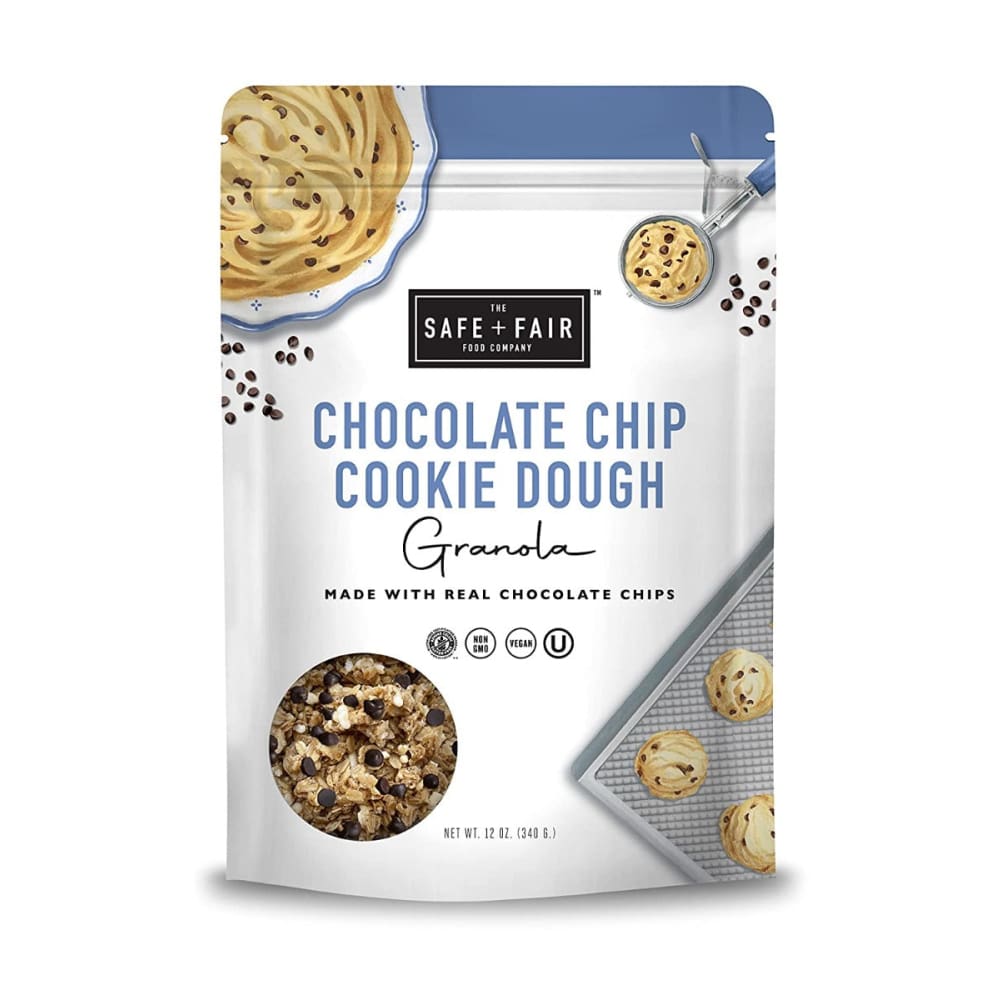 THE SAFE AND FAIR FOOD CO: Chocolate Chip Cookie Dough Granola 12 OZ (Pack of 3) - THE SAFE AND FAIR FOOD