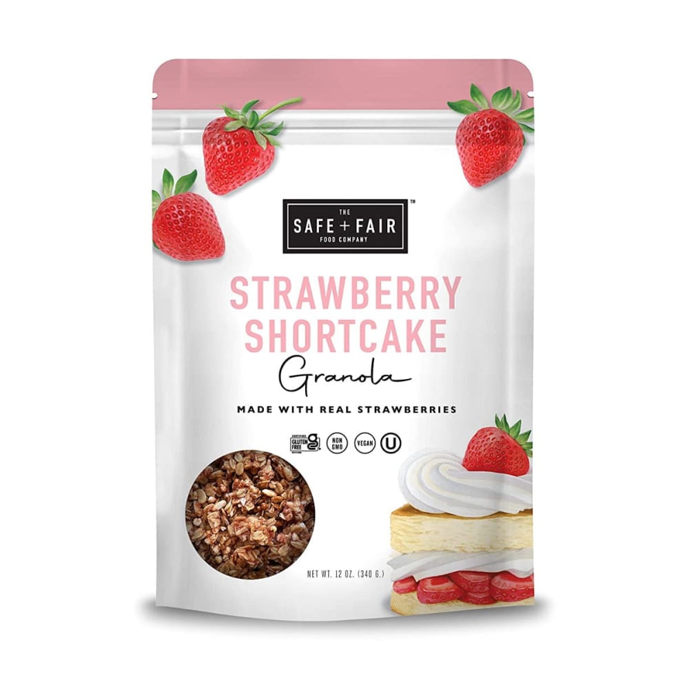 THE SAFE AND FAIR FOOD CO: Strawberry Shortcake Granola 12 OZ (Pack of 3) - THE SAFE AND FAIR FOOD