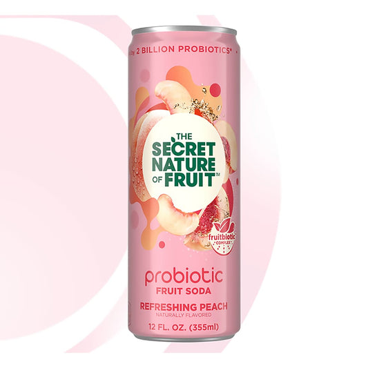 THE SECRET NATURE OF FRUIT: Soda Prob Refrshng Peach 12 fo (Pack of 5) - Grocery > Beverages > Sodas - THE SECRET NATURE OF FRUIT
