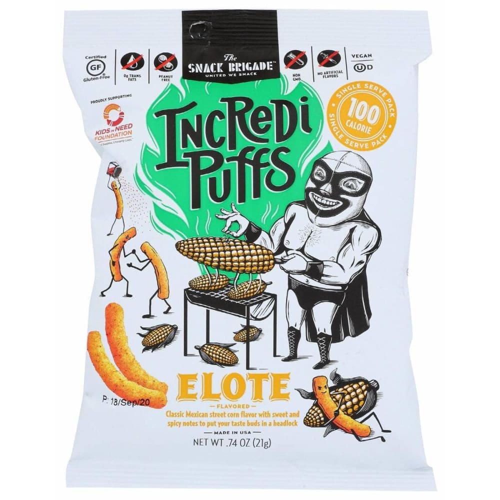 THE SNACK BRIGADE Grocery > Snacks > Chips > Puffed Snacks THE SNACK BRIGADE: Incredipuffs Elote, 0.74 oz