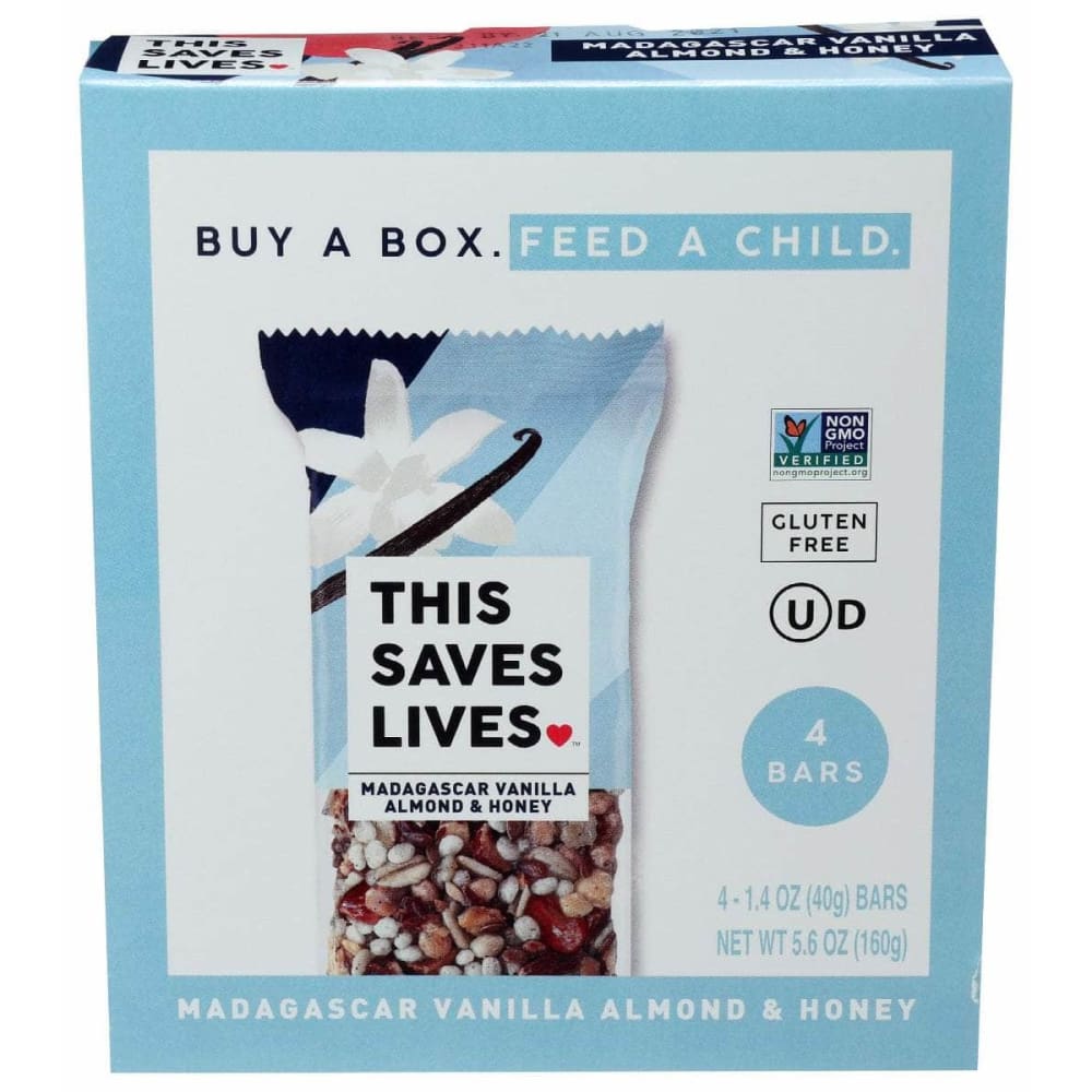 THIS SAVES LIVES THIS SAVES LIVES Snack Bars Madagascar Vanilla Almond and Honey, 5.64 oz