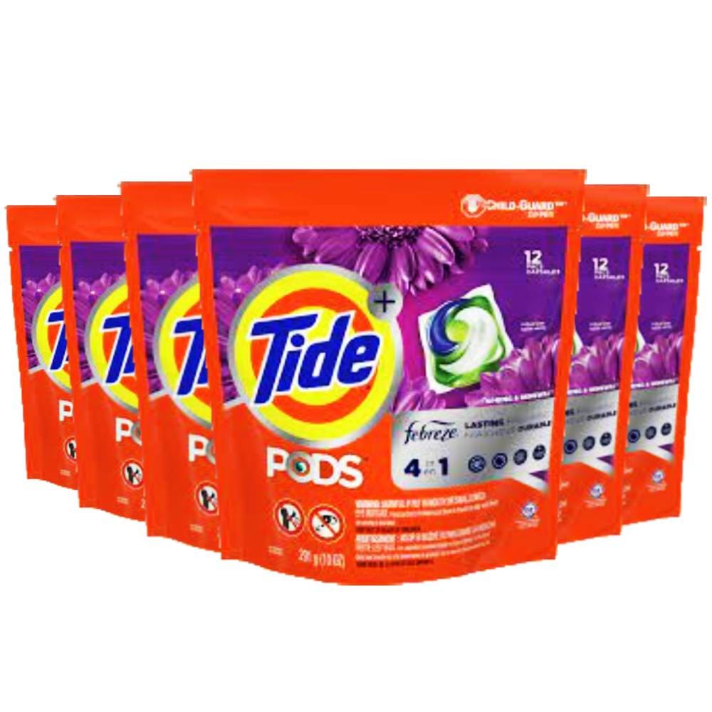 Tide PODS + Febreze Liquid Laundry Detergent Pacs Spring & Renewal 12 ct - 6 Pack - Laundry Detergent - tide
