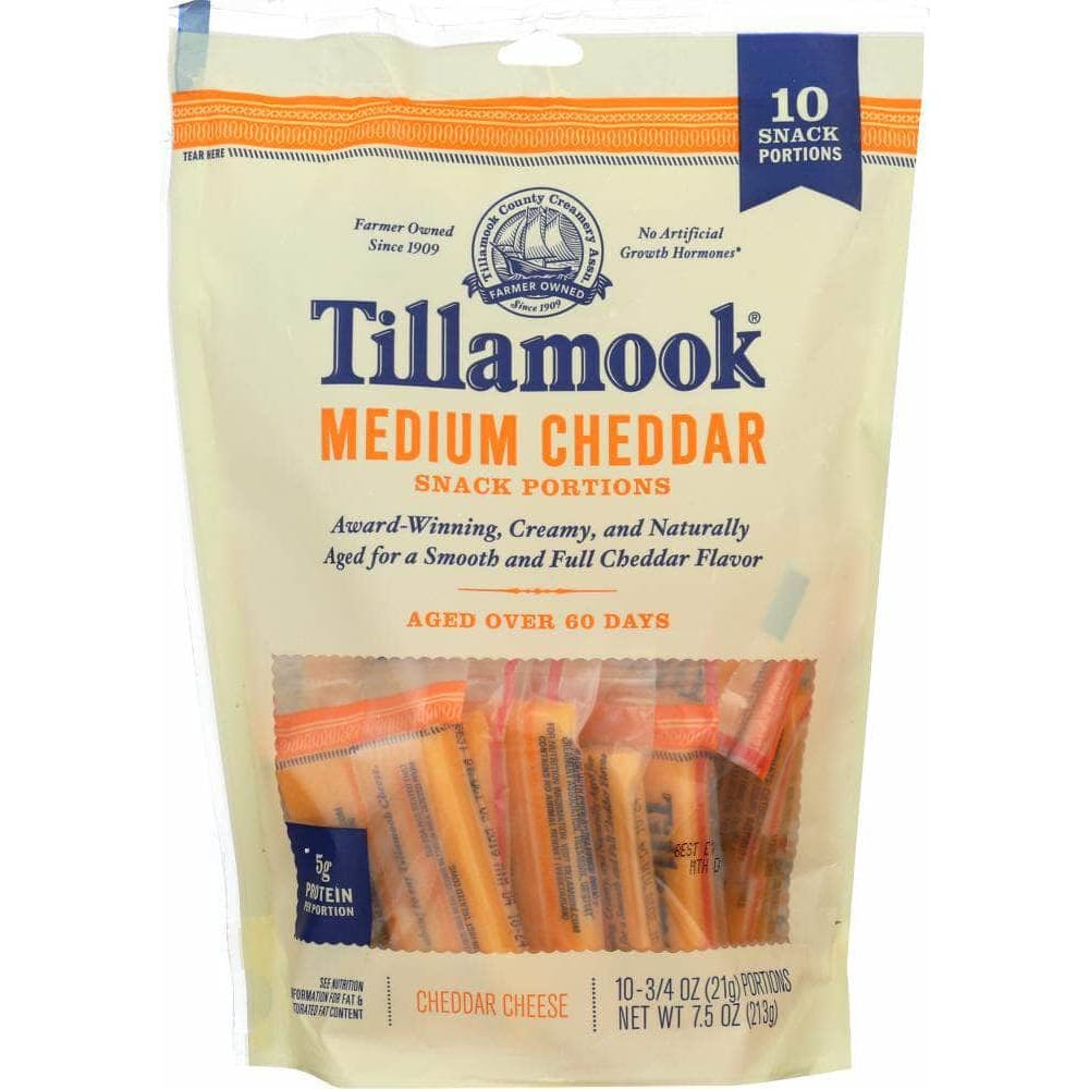 Tillamook Tillamook Medium Cheddar 10 Snack Portions Cheese, 7.50 oz