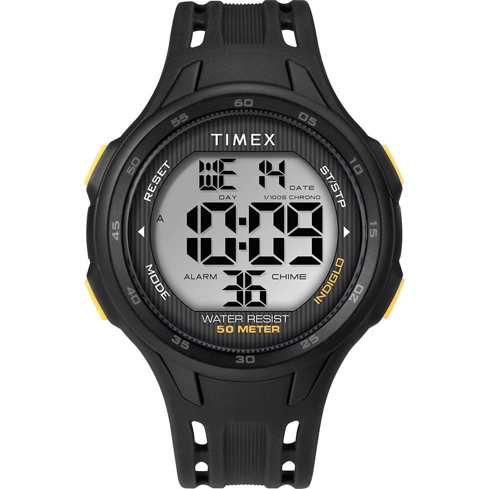 Timex DGTL 45mm Men’s Watch - Black/ Yellow Case - Black Strap - Outdoor | Watches,Outdoor | Fitness / Athletic Training - Timex