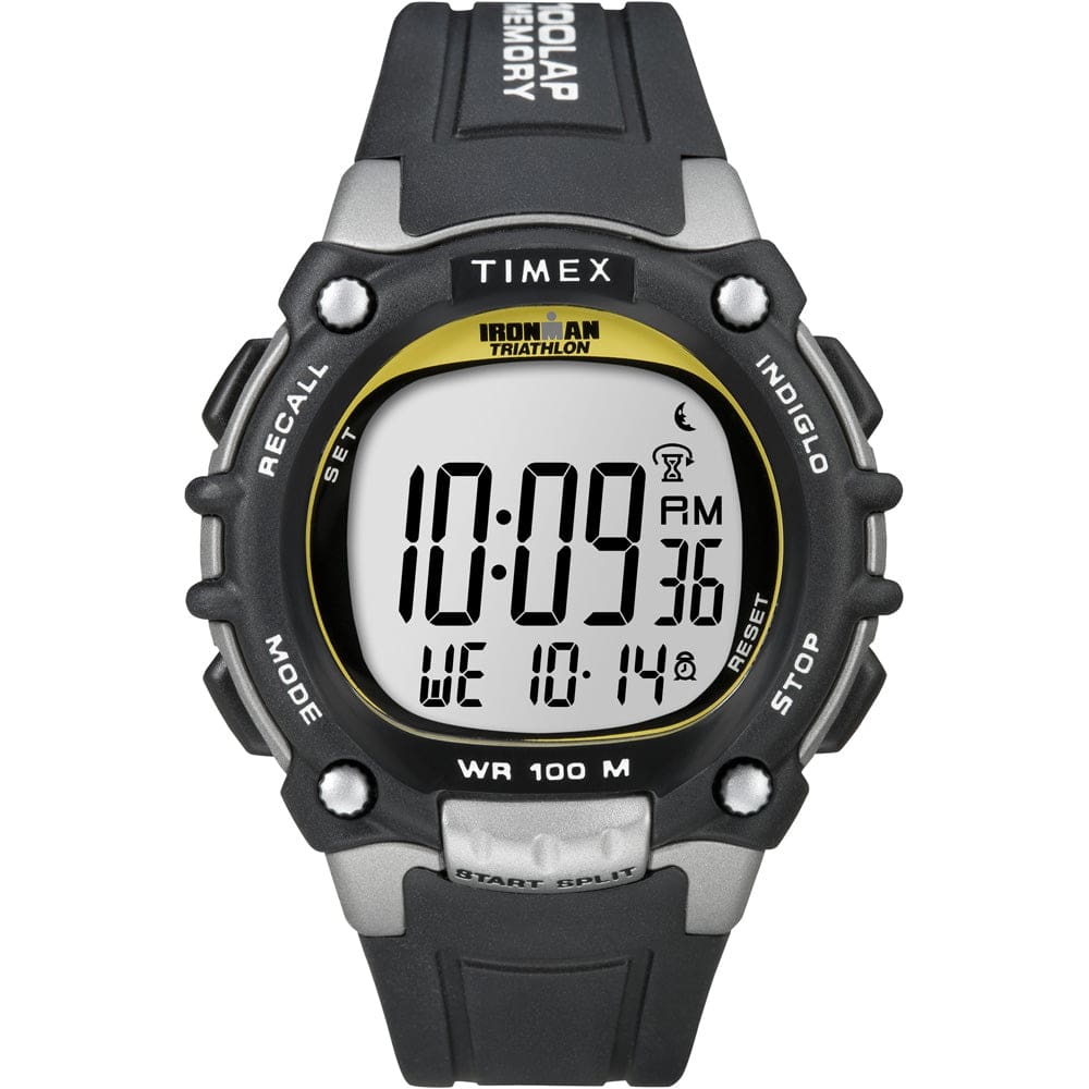 Timex Ironman Traditional 100-Lap - Black/ Silver/ Yellow Watch - Outdoor | Watches,Outdoor | Fitness / Athletic Training - Timex
