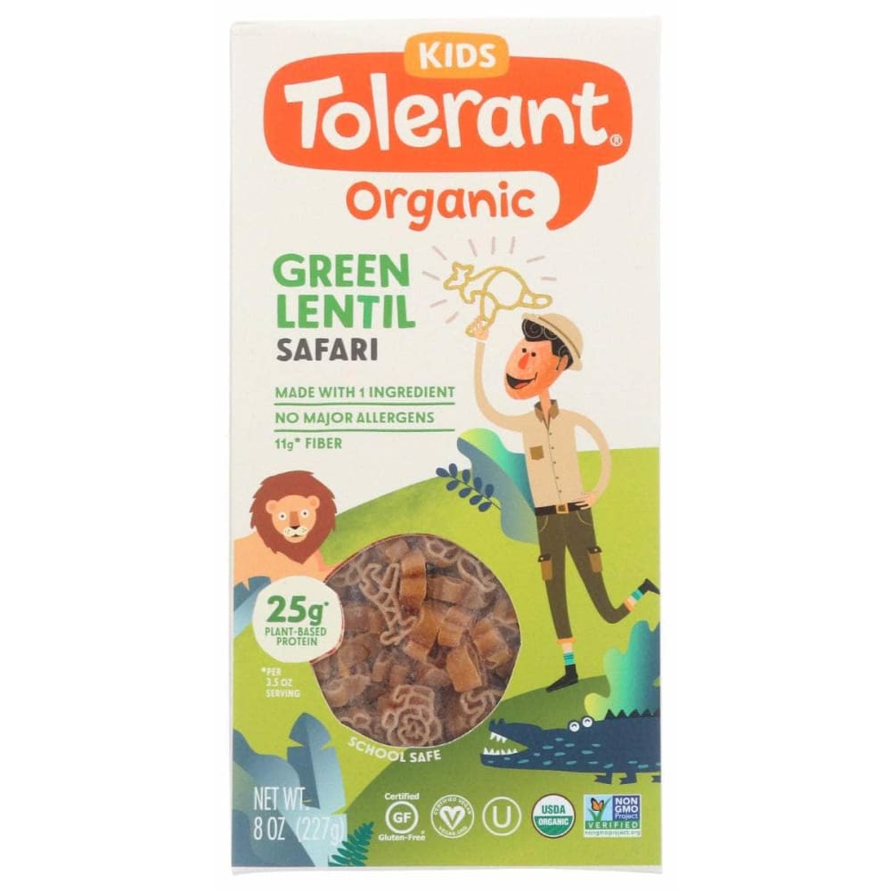 TOLERANT TOLERANT Organic Kids Green Lentil Safari Pasta, 8 oz