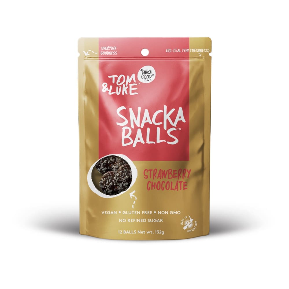 TOM AND LUKE: Dark Strawberry Chocolate Snackaballs 3.5 oz (Pack of 5) - TOM AND LUKE