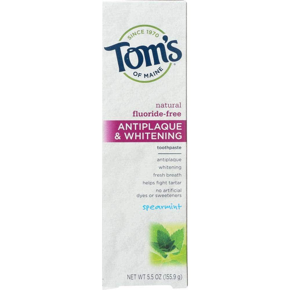 Toms Of Maine Toms Of Maine Antiplaque & Whitening Fluoride-Free Toothpaste Spearmint, 5.5 Oz