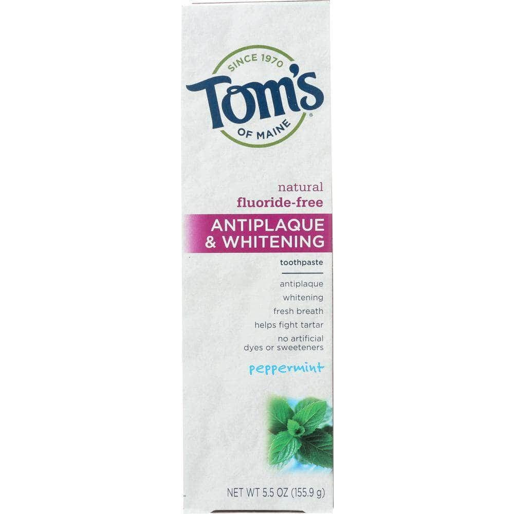 Toms Of Maine Toms Of Maine Fluoride Free Antiplaque & Whitening Toothpaste Peppermint, 5.5 Oz