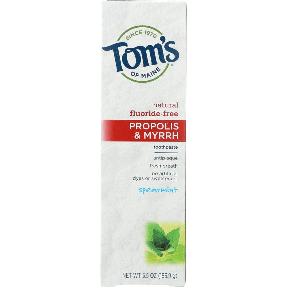 Toms Of Maine Toms Of Maine Fluoride-Free Propolis & Myrrh Toothpaste Spearmint, 5.5 Oz