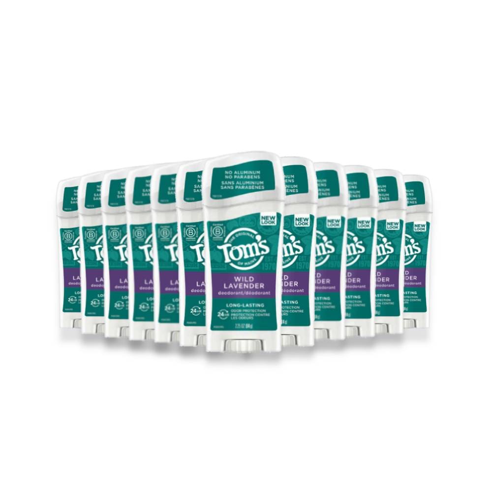 Tom’s of Maine- Long-Lasting Lavender Deodorant Stick - 2.25 oz -12 Pack - Deodorant - Tom’s