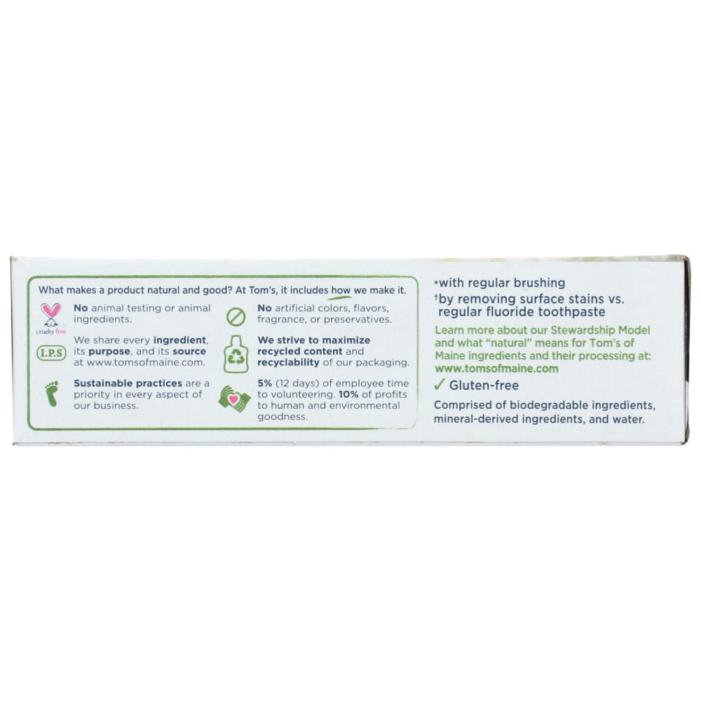 TOMS OF MAINE: Luminous White Clean Mint Toothpaste 0.75 oz - Beauty & Body Care > Oral Care > Toothpastes & Toothpowders - TOMS OF MAINE
