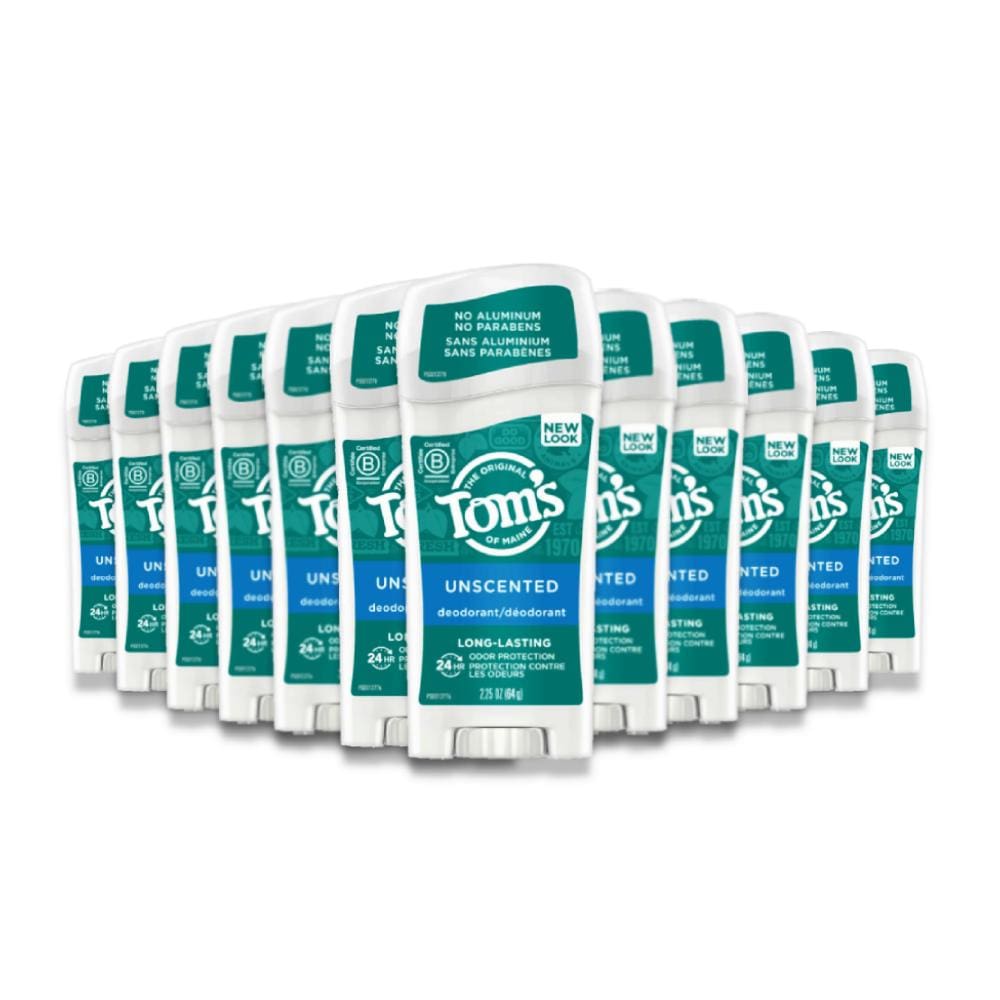 Tom’s of Maine Natural Deodorant Unscented -2.25 oz -12 Pack - Deodorant - Tom’s