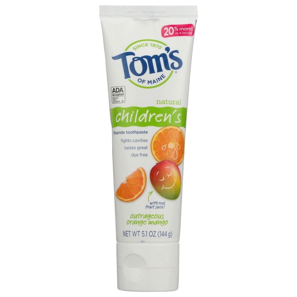 TOMS OF MAINE: Toothpaste Anti Cavities Orange Mango 5.1 oz (Pack of 4) - Beauty & Body Care > Oral Care > Toothpastes & Toothpowders - TOMS