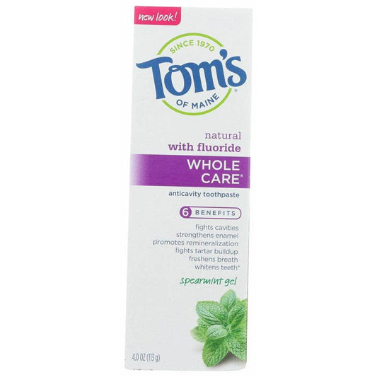 TOMS OF MAINE Tom'S Of Maine Whole Care Spearmint Gel Anticavity Toothpaste, 4 Oz