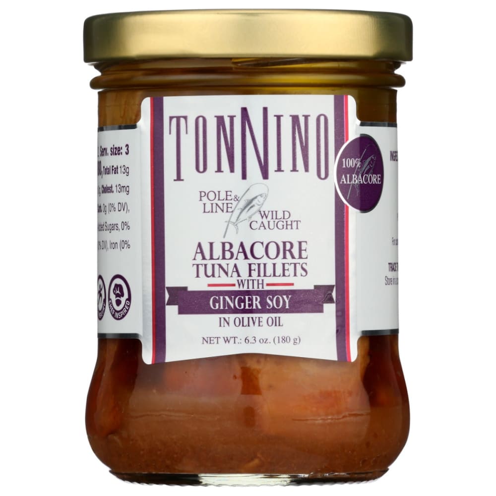 TONNINO: Albacore Tuna Fillet with Ginger Soy in Olive Oil 6.3 oz (Pack of 2) - Grocery > Pantry > Meat Poultry & Seafood > SS SEAFOOD TUNA