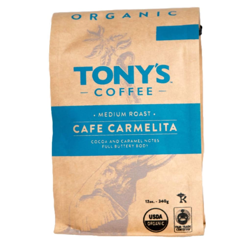 TONYS COFFEE: Cafe Carmelita Medium Roast Whole Bean Coffee 12 oz - Grocery > Beverages > Coffee Tea & Hot Cocoa - TONYS COFFEE