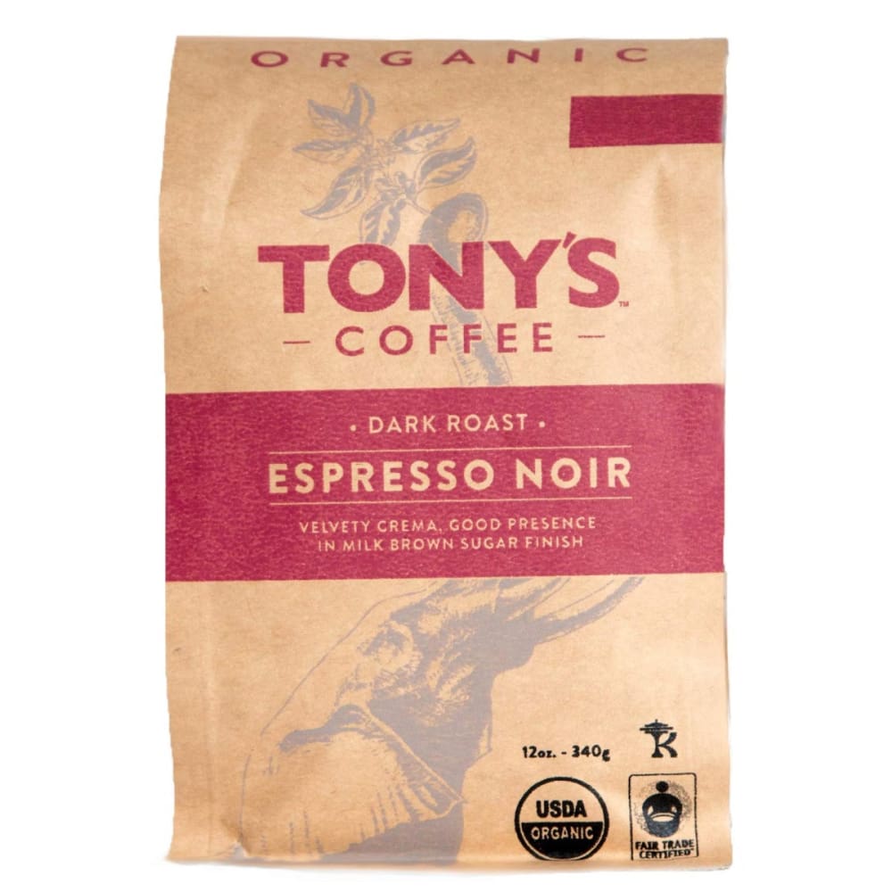 TONYS COFFEE: Espresso Noir Dark Roast Whole Bean Coffee 12 oz - Grocery > Beverages > Coffee Tea & Hot Cocoa - TONYS COFFEE