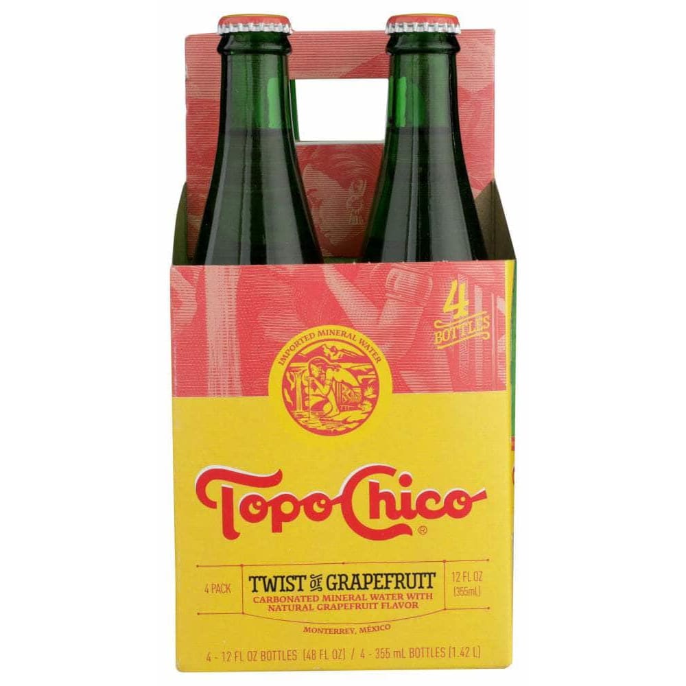Topo Chico Topo Chico Sparkling Mineral Water Grapefruit 4 Pack Glass, 12 fl oz