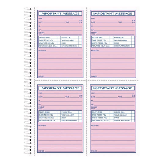 TOPS Telephone Message Book Fax/Mobile Section,Two-Part 400 Forms (Pack of 2) - Writing Pads Notebooks & Envelopes - TOPS