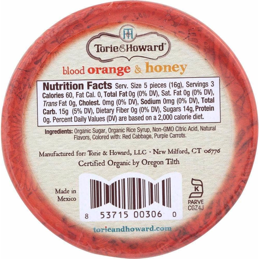 Torie & Howard Torie & Howard Candy Tin Blood Orange & Honey, 2 oz